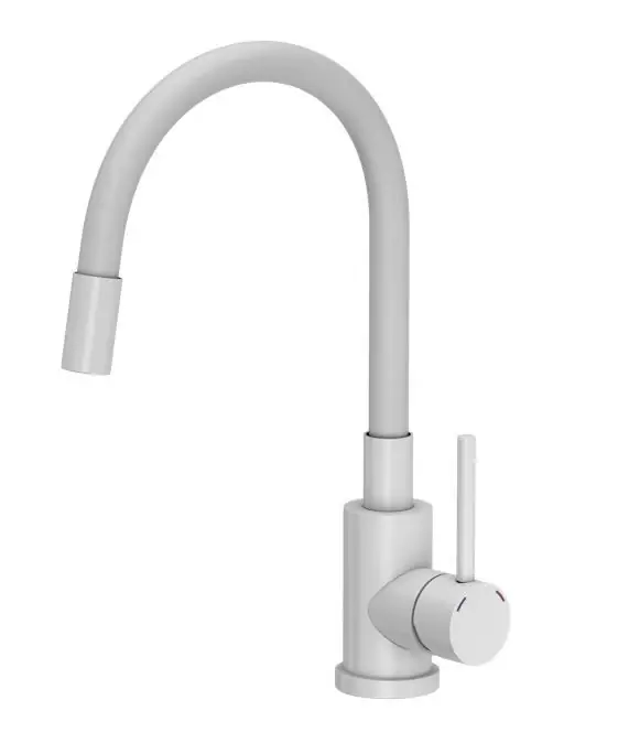 Outlet Quadri Bristol köksblandare matt vit med flexibel vit pip 1208956028