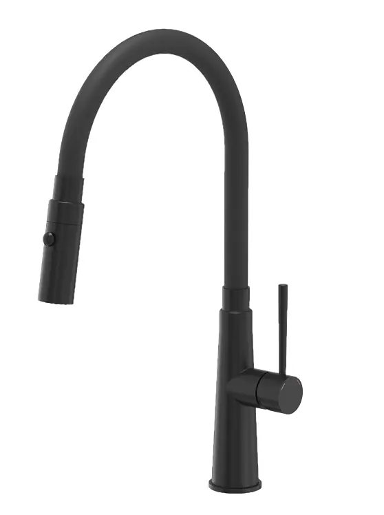 Fynd Quadri Preston köksblandare matt svart med 2-läges flexibel svart pip 1208957227