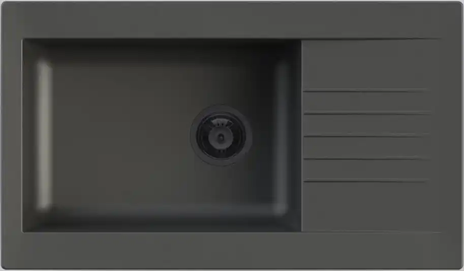 Beställ idag Ausmann Fibre stor svart plastdiskho, vändbar med avrinning, övermontering 86x50 cm med svart plugg 1208956781