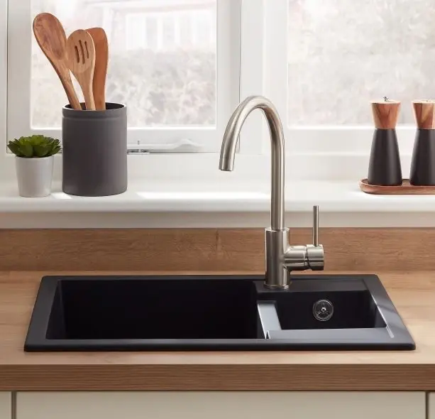 GraniteMy Smart extra grund 1,5 granit ovanpåliggande svart diskho 58x44cm 1208957355 Endast denna vecka