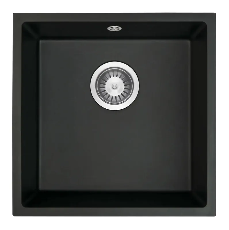 GraniteMy Universal granitsvarta diskho 40x40 cm svart ovanpåliggande undermonterad och planmonterad med rostfri plugg 1208958318 Rabatt