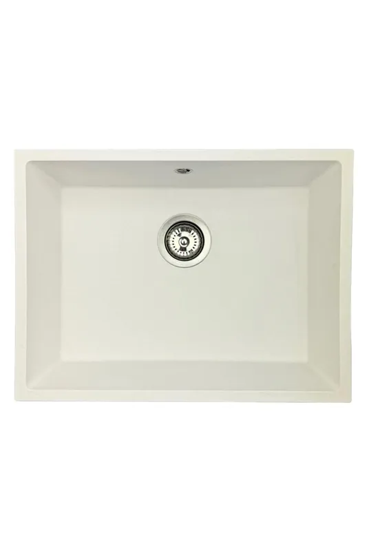 GraniteMy Universal granit vit diskho 55x40 cm vit övermontering undermontering och planmontering med rostfritt stål plugg 1208967109 Kundfavorit