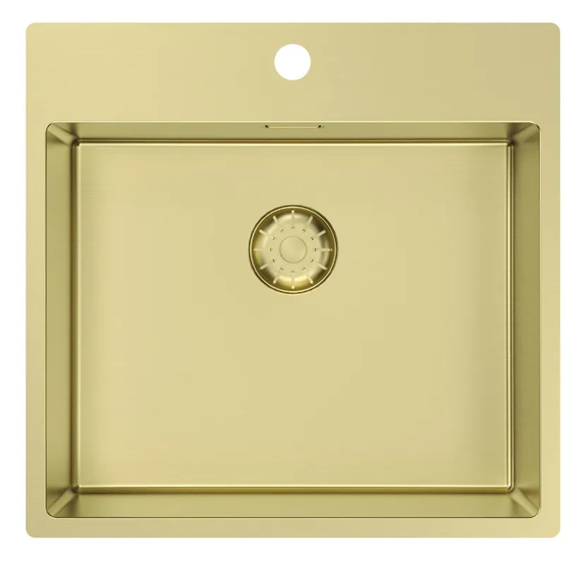 Billig Pure.Sink Comfort Guldfärgad diskho 54x52 cm Tapwing med kranhålsbänk PCM5040T-60