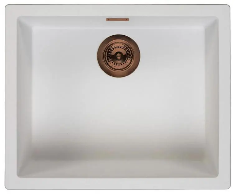 Vit diskho 50 x 40 cm, för under- och ovanmontering, med automatisk kopparpropp 1208971900 Begränsad tid