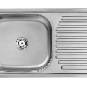 Ausmann Basic rostfri ståltvättställ med droppbricka, vändbar, 75x40 cm inklusive sifon 1208956996 Begränsad tid