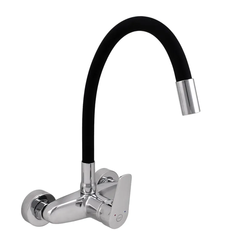Aquanello Casa Väggmonterad köksblandare i krom med hög flexibel pip CR-1301-CS Rabatter