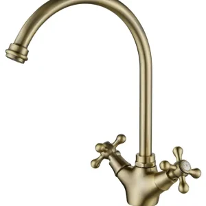 AquaTrimo Windsor klassiskt kök nostalgisk kökskran med rund pip brons 21WS7652BN Outlet