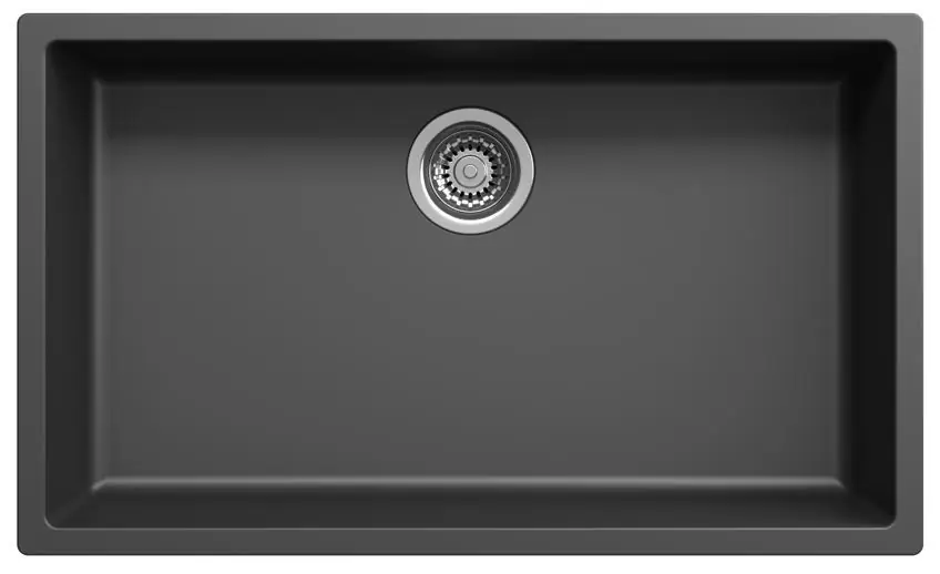 Stor svart diskho, 70 x 40 cm, för under- och ovanmontering, med rostfri avloppsplugg 1208956400 Säker betalning