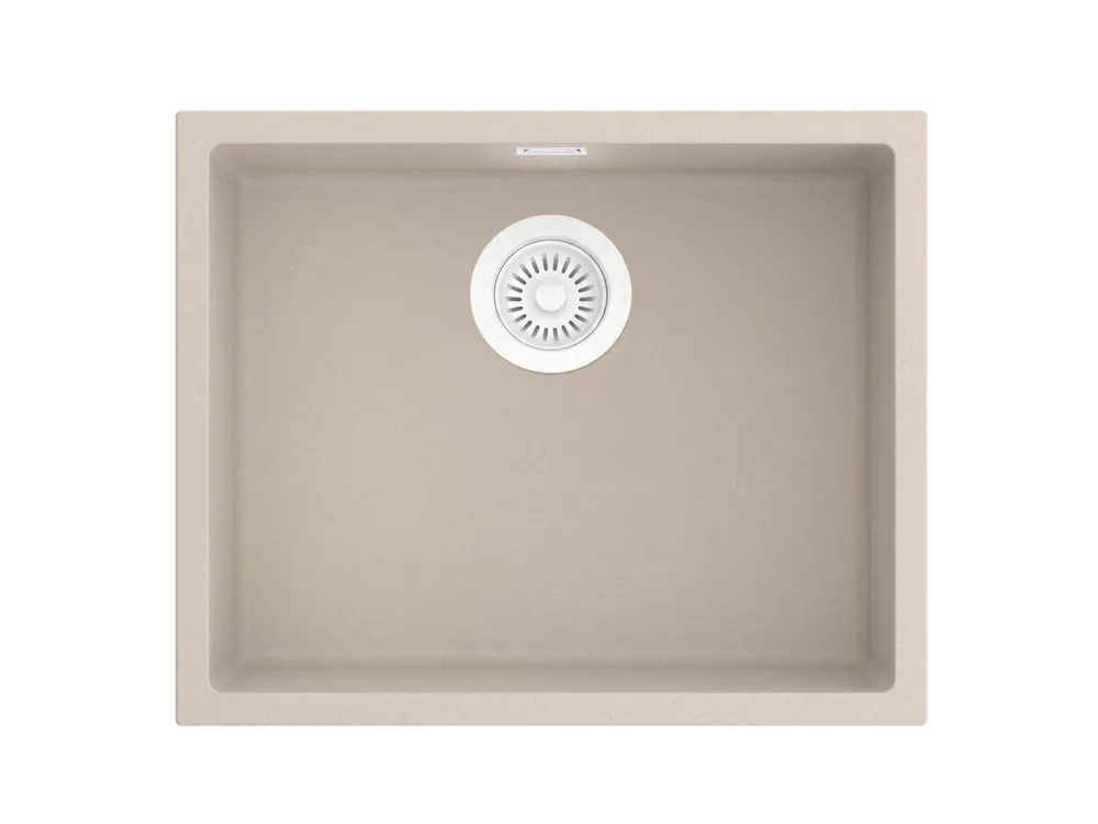 Pure.Sink Eternal Quartz Coffee cream Diskho 50x40 cm, infälld och undermonterad med automatisk vit propp Bästa pris