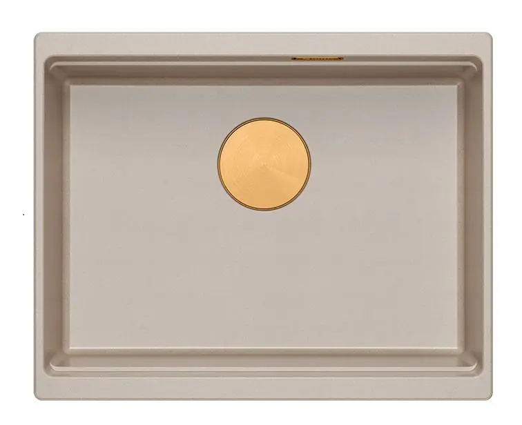Quadri Newport II granit undermonterad beige diskho 560x450mm med kopparkork och avloppshatt 1208971764 Beställ idag