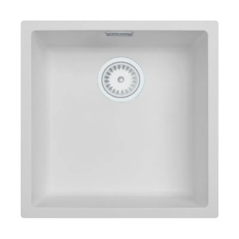 Vit diskho 40 x 40 cm, för under- och ovanmontering, med automatisk vit avloppsplugg 1208971896 prisnedsättning