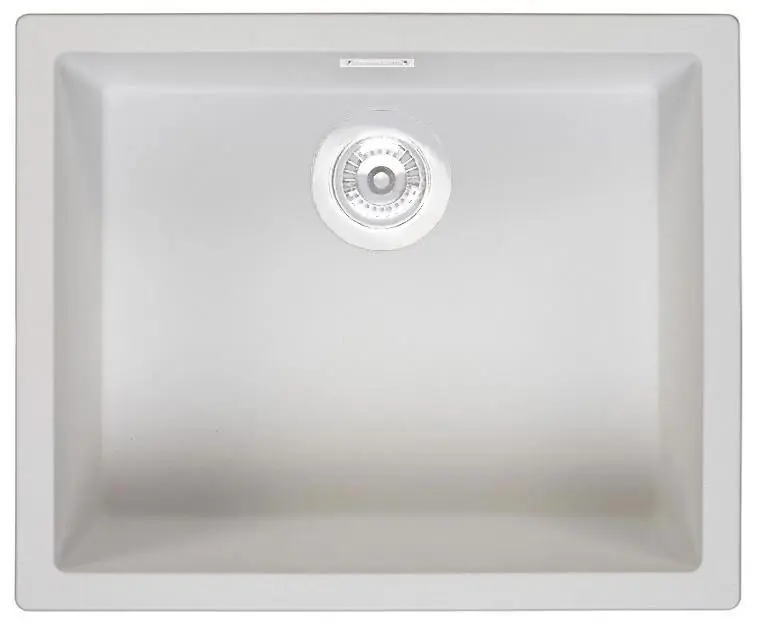 Vit diskho 50 x 40 cm, för under- och ovanmontering, med automatisk vit propp 1208971903 Expressleverans