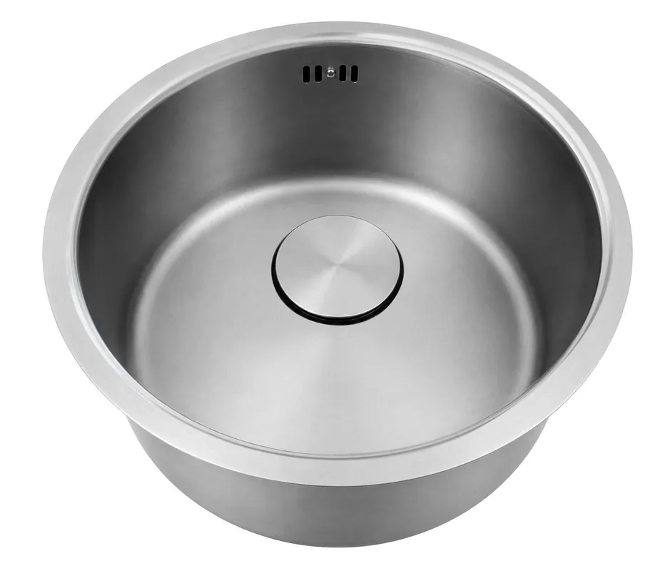 Bästa pris Pure.Sink Rondo Rostfritt stål, rund diskho för infälld, undermonterad och påbyggd installation, 37 cm, PRN38-02