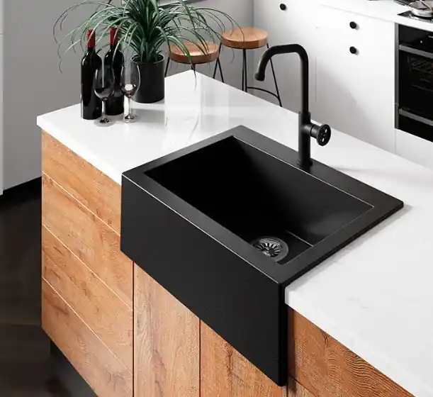 Aquadesign Farmhouse inbyggd eller ovanpåliggande granitho antracit 58x49cm 1208956330 Lägg i varukorgen