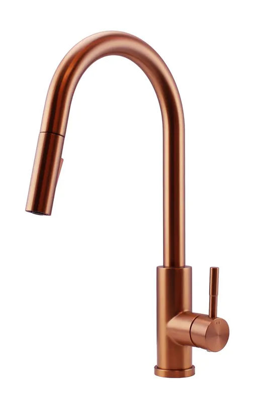 Pure.Sink Elite Steel Stream-S kökskran PVD koppar med utdragbar pip PS8045-62 Begränsat erbjudande