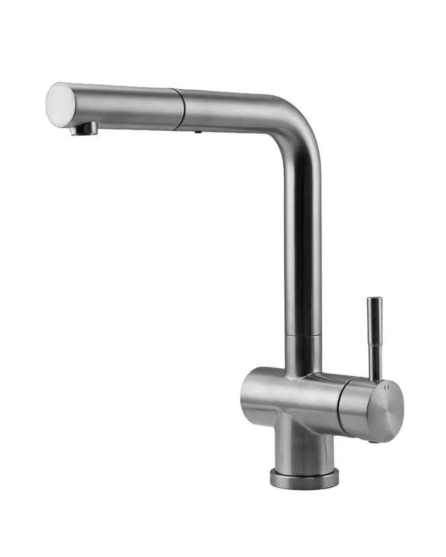 Kundfavorit Pure.Sink Elite Steel Pulse-S köksblandare i rostfritt stål med utdragbar pip PS8500-02
