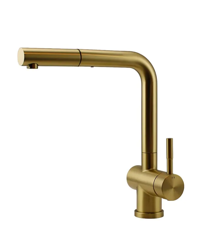 Pure.Sink Elite Steel Pulse-S köksblandare i borstat guld (PVD) med utdragbar pip PS8500-60 Sista chansen