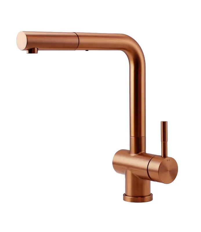 Beställ nu Pure.Sink Elite Steel Pulse-S köksblandare i PVD-koppar med utdragbar pip PS8500-62