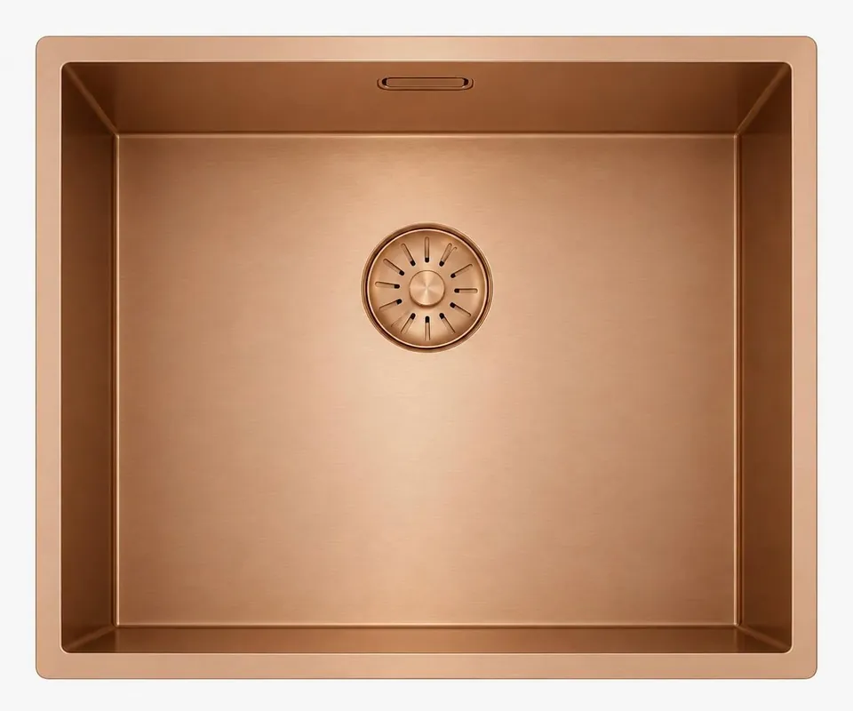 Extra rabatt Pure.Sink Comfort PVD-behandlad diskho i rosé-koppar, 50 x 40 cm, 10 mm radie, för undermontering, infälld montering och påbyggnad, PCM5040-62