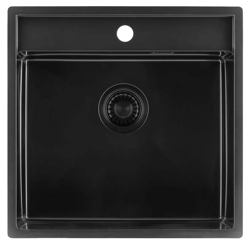 Trygg betalning Pure.Sink Luxion PVD Svart diskho 51x50 cm Tapwing med kranhål PLX5150T-63