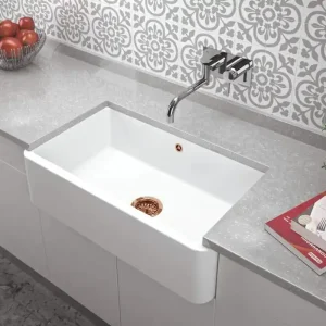 Ausmann Ceramic Mira Keramisk Vit Diskbänk - Underbyggnad och Mellanbyggnad 795 x 460 mm med Kopparplugg 1208971467 Beställ nu