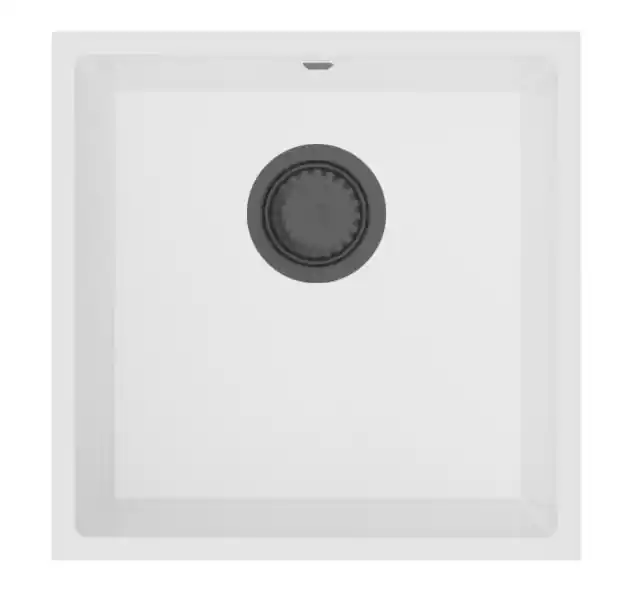 GraniteMy Universal Vit Granitho 40x40 cm vit ovanpåliggande undermonterad och planmonterad med Gun metal plugg 1208967908 Outlet