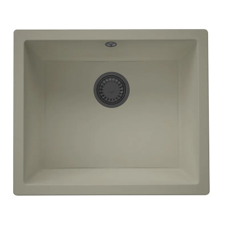 GraniteMy Universal Taupe Granit Diskbänk 50x40 cm infälld, undermonterad och planmonterad med gun metal plugg - 1208967910 Lägg i varukorgen