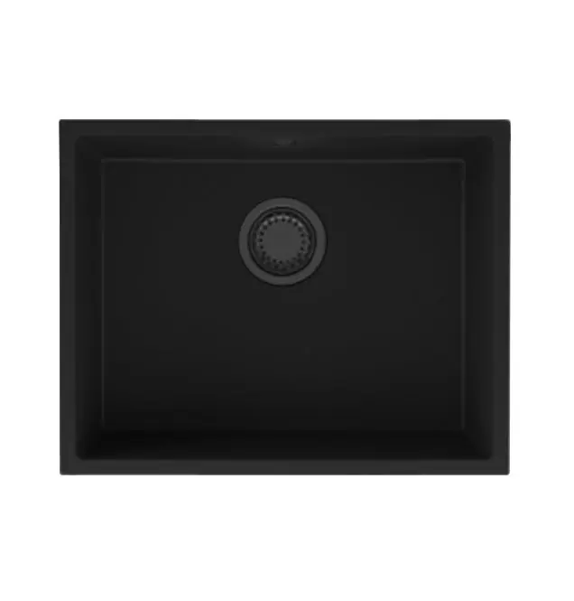 Lägg i varukorgen GraniteMy Universal Granit Svart Diskho 55x40 cm för inbyggnad, undermontering och planmontering med gun metal-plugg - 1208967932