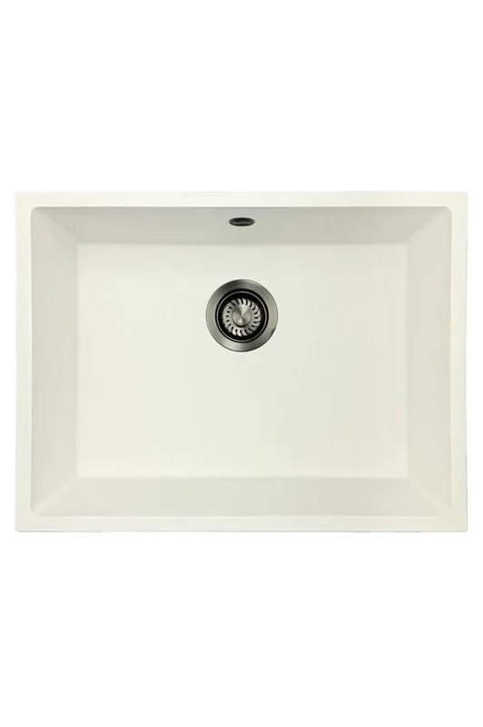 Köp online GraniteMy Universal Granit Vit Diskho 55x40 cm för inbyggnad, undermontering och planmontering med Gun Metal Plugg - 1208967933