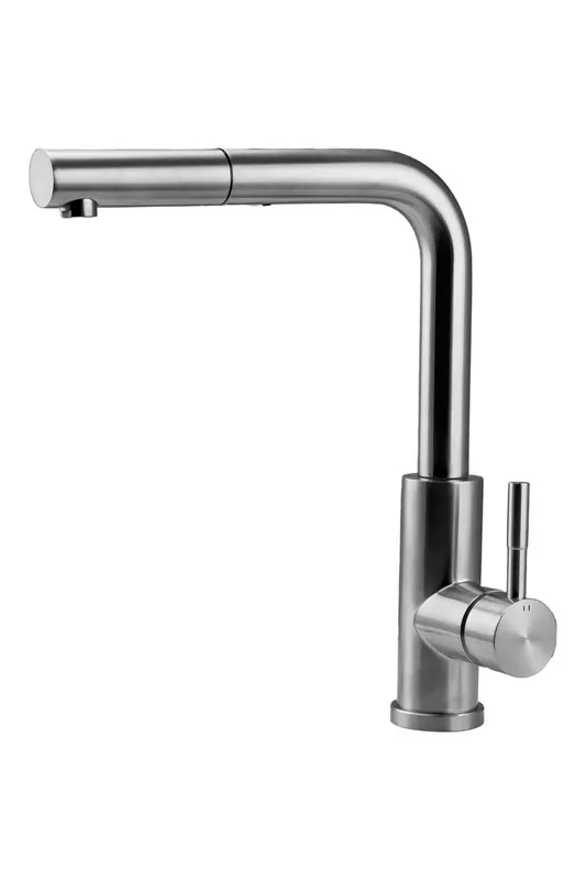 I lager Pure.Sink Elite Steel Spark-S köksblandare rostfritt stål med utdragbar pip PS8041-02