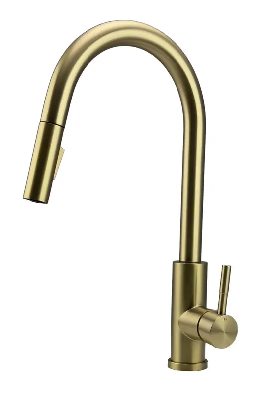 Beställ nu Pure.Sink Elite Steel Stream-S köksblandare PVD borstad guld med utdragbar pip PS8045-60