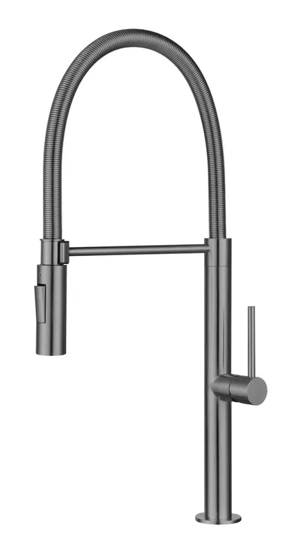 Pure.Sink Luxion Gun metal köksblandare profi med flexibel utlopp och 2 stråltyper PLXFLEX-61 Snabb frakt