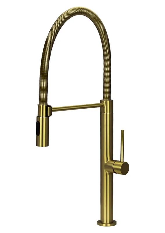 Pure.Sink Luxion Guldfärgad köksblandare Profi med flexibel pip och 2 strålformer PLXFLEX-60 Premium