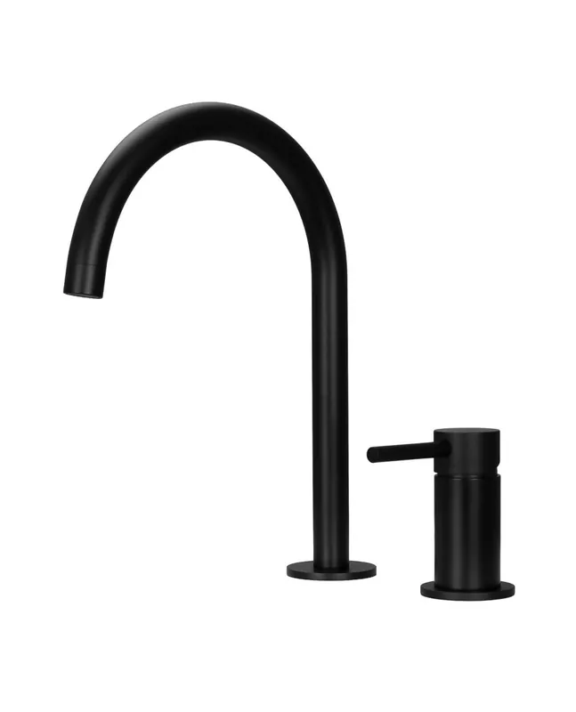 Köp online Pure.Sink Luxion 2-håls matt svart köksblandare med rund pip PLX2HR-10