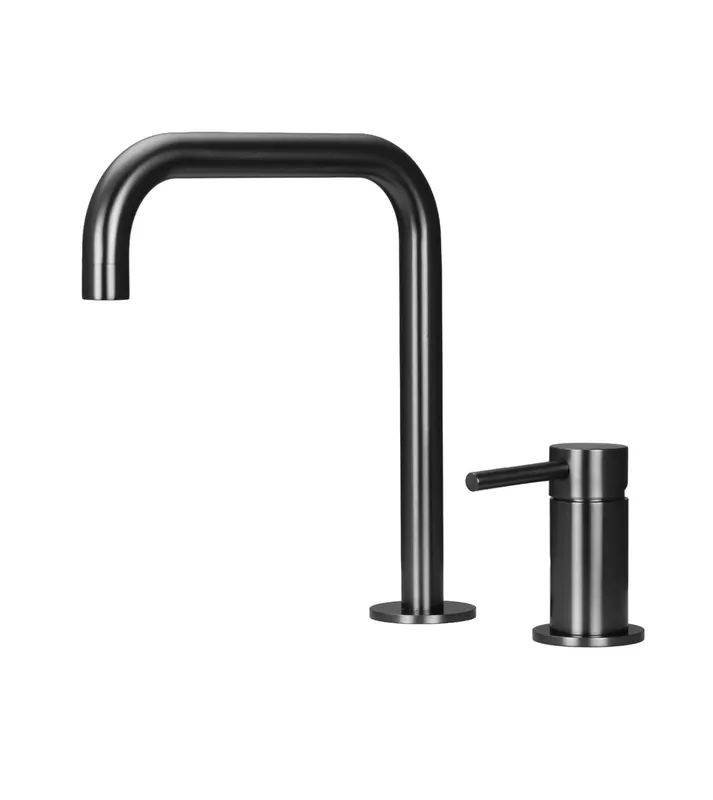 Pure.Sink Luxion 2-håls Gun metal köksblandare med U-utlopp PLX2HU-61 Kundfavorit
