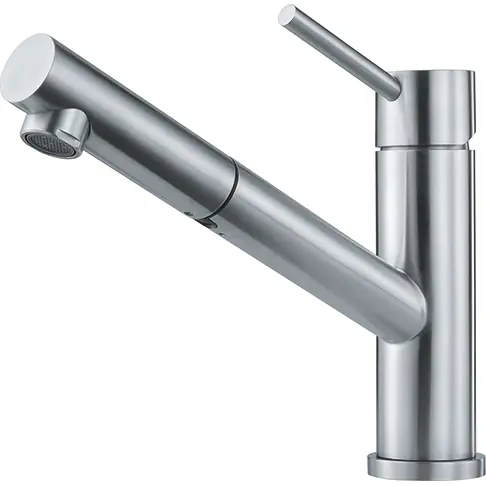 Bästa pris Franke Orbit massiv rostfri låg kökskran med utdragbar pip inox 115.0569.461