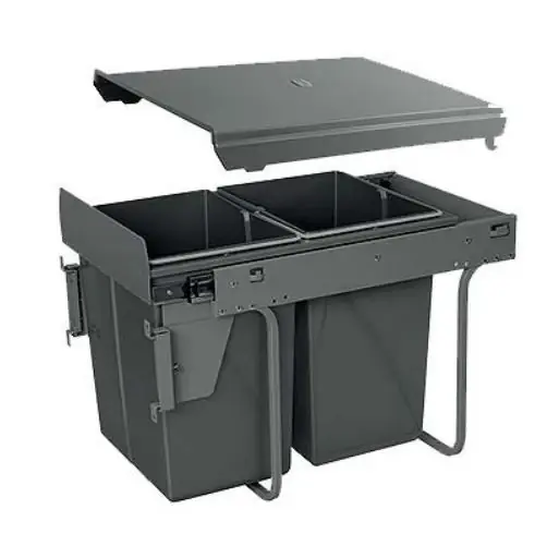 Expressleverans Garbi Carrier C-40-2-H inbyggt avfallssystem med egna skenor och 2 avfallskärl 2 x 20 liter 1208957463