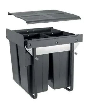 Nedsatt pris Garbi Carrier C-60-3-H inbyggt avfallssystem med egna skenor och 3 avfallsbehållare 1 x 34 + 2 x 17 liter 1208957470