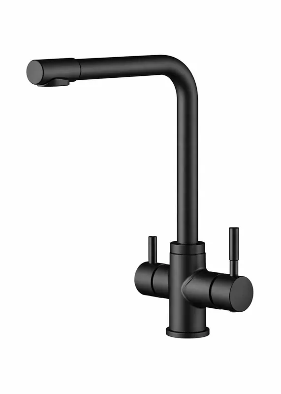 Aquanello Limpia Massiv 3-vägs köksblandare i rostfritt stål, svart, med filtrerat vatten BL-1600-LP Extra rabatt