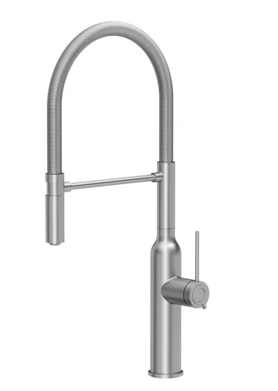 Billig Quadri Stamford hög köksblandare med flexibel pip RVS 1208956080