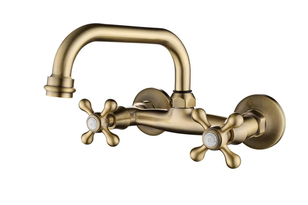 Aquanello Heritage Ascot Klassisk köksväggskran med övre utlopp, brons BN-4110-HA I lager