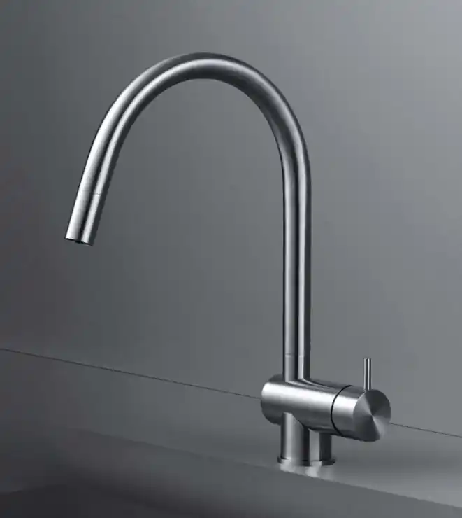 Waterrevolution Flow köksblandare massiv rostfritt stål med utdragbar pip T155IE Säker betalning