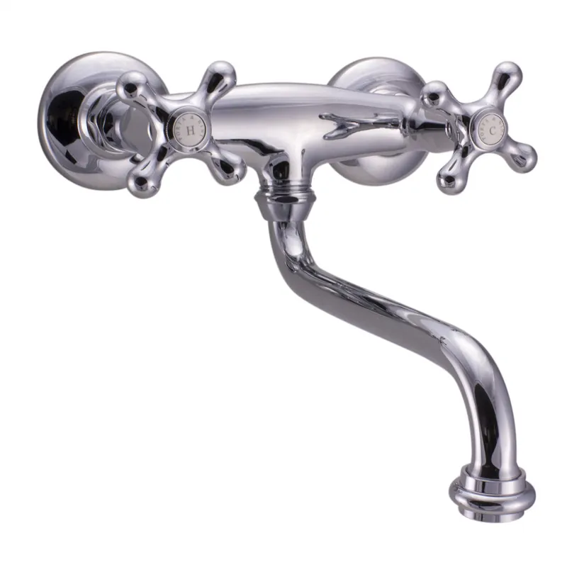Outlet PB Nostalgisk kökskran Classic väggkran Krom V2722