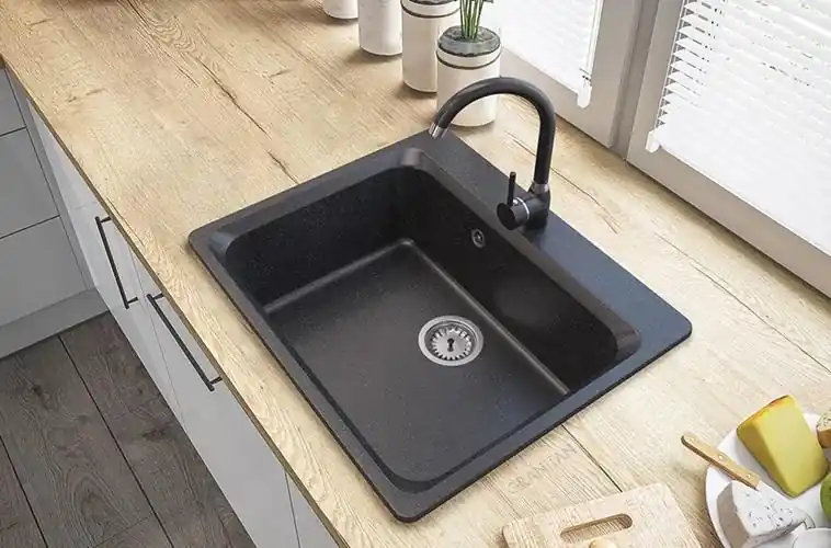 Graniteland Vastone Granit Diskbänk 619x522 mm Arduin hårdsten look Uppbyggnad med Kranhålsbänk och RVS Plug 1208971442 Billig