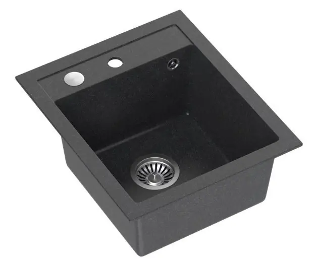 Outlet Quadri London granit antracit diskho 43x50 cm med kranhål 1208956318