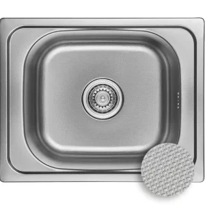 Ausmann Basic linne-mönstrad rostfri diskho 50x40 cm inklusive sifon 1208956977 Utförsäljning