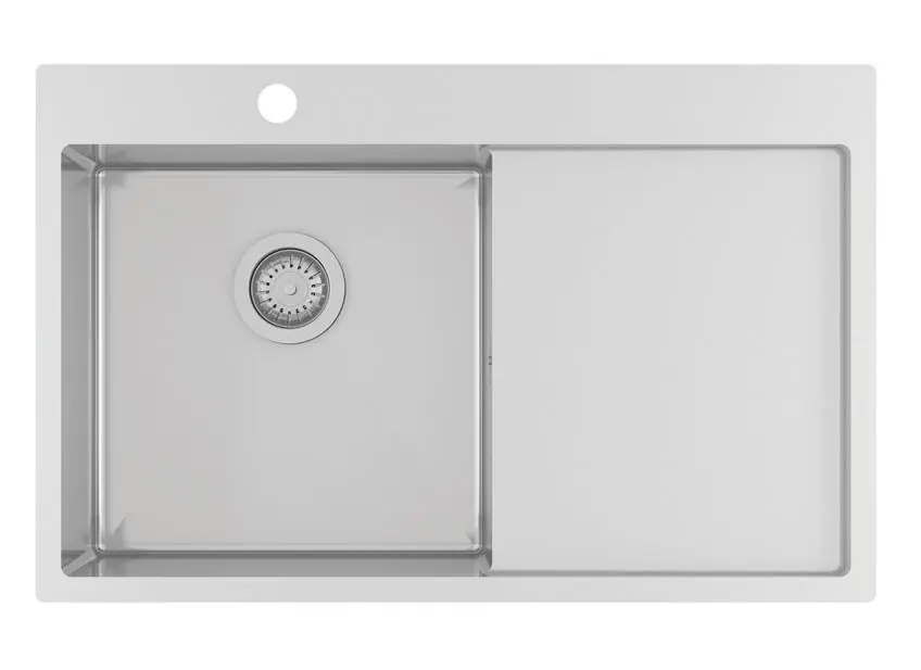 Ausmann Oder Blue rostfri diskbänk 78x50cm för plan- och ovanmontering med avrinningsområde 1208957122 Sista chansen