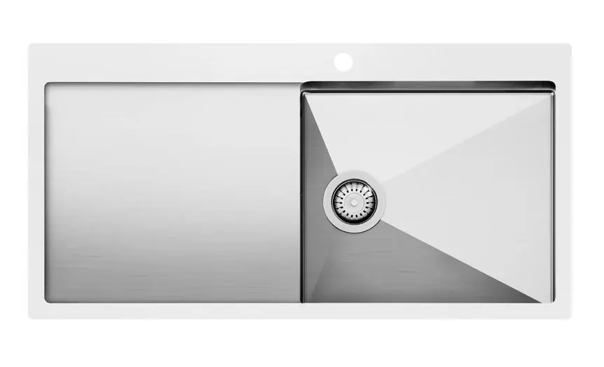 Ausmann Oder Blue stor rostfri diskho 100x51cm för planmontering och ovanmontering med avrinningsyta 1208957123 Trygg betalning