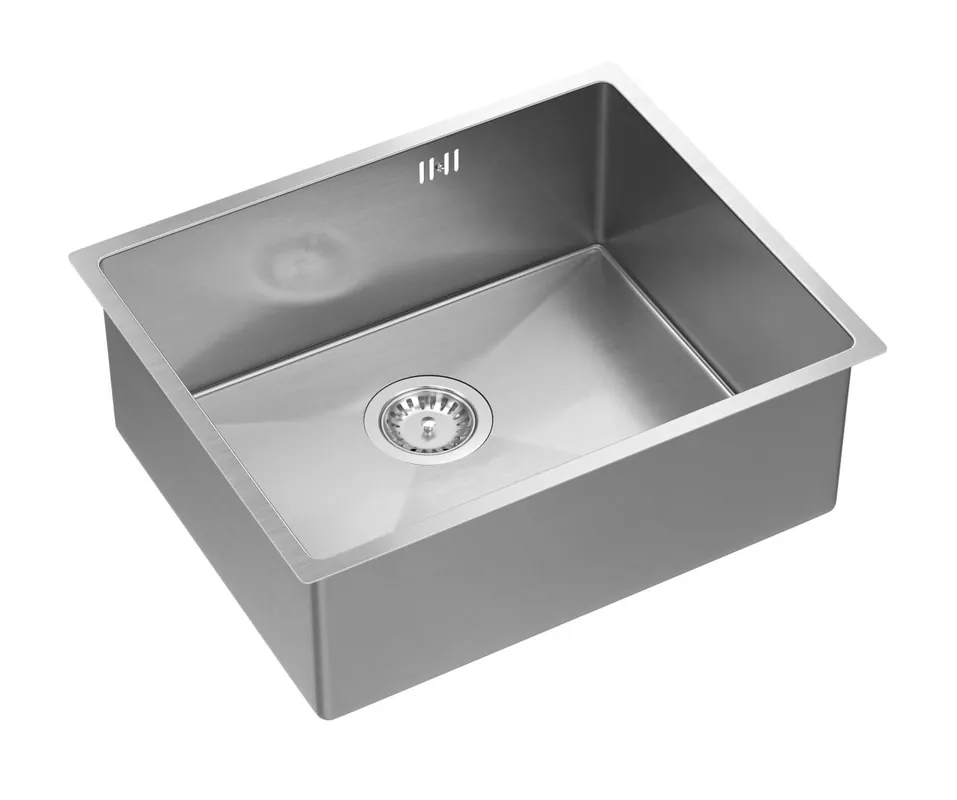 Rabatt Aquadesign Zara Rostfritt Stål Diskho 54x44cm Underlimmad, Planmonterad och Ovanpåliggande med Rostfritt Stål Propp - 1208967759