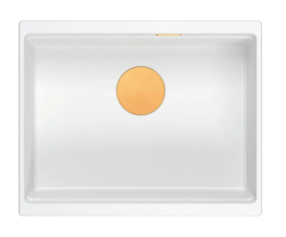 Quadri Newport II vit granit undermonterad diskho vit 560x450mm med kopparpropp 1208967452 Premium